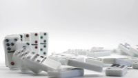 Domino närbild med omvänd