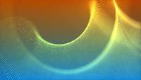 Yellow 4K glowing mesh undulating on orange and blue background