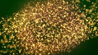 Gold Glitter on Green Background in 4K