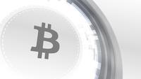 bitcoin cryptocurrencyicon animatie witte digitale elementen technische achtergrond