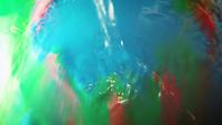 Blauwgroene en oranje verf wassen