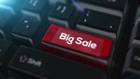 Animering närbild dator tangentbord med Big Sale Button