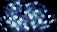 Blå Hjärta Bokeh Ljus