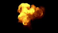VFX Big Cloud Vuurexplosie die de grond uittrekt met rook