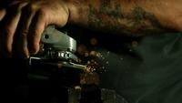 Sparks with angle grinder in ultra slow motion (1,500 fps) - ANGLE GRINDER PHANTOM 017