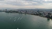 Vista aérea, voar, pattaya, praia, em, tailandia