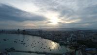 Vista aérea, voando, pattaya, praia, em, tailandia
