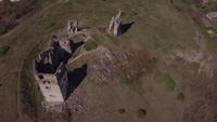 Drone orbiting old castle ruins in 4K