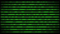 Green binary code on back background, Digital computer concept