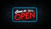 Vi är öppen Neon Sign Seamless Looping