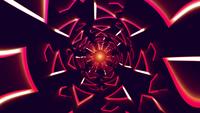 Triangle futuriste abstrait et tunnel d&#39;éclairage en ligne se déplaçant