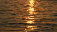 Yellow Aegean Sea With The Sparkling And Sunbeams Surface
