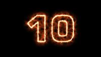Countdown from 10 to 0 seconds, fire number.