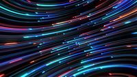 Animação em loop de linhas coloridas brilhantes de laser neon