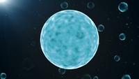 Abstrait de cercle de particules brillant bleu foncé