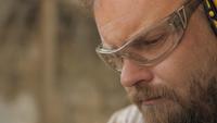 Worker Wearing Safety Glasses